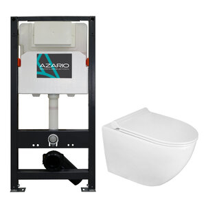 Изображение товара Комплект инсталляция Azario AZ-501A с безободковым унитазом Azario Geno AZ-2196, с сиденьем микролифт, белый, AZ-501A+AZ-2196