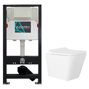 Изображение товара Комплект инсталляция Azario AZ-501A с безободковым унитазом Azario Teramo AZ-0052, с сиденьем микролифт, белый, AZ-501A+AZ-0052