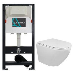 Изображение товара Комплект инсталляция Azario AZ-501A с безободковым унитазом Azario Grado AZ-0046-N , с сиденьем микролифт, белый, AZ-501A+AZ-0046N