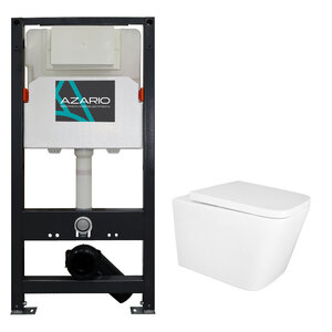 Изображение товара Комплект инсталляция Azario AZ-501A с безободковым унитазом Azario Nova AZ-2216, с сиденьем микролифт, белый, AZ-501A+AZ-2216