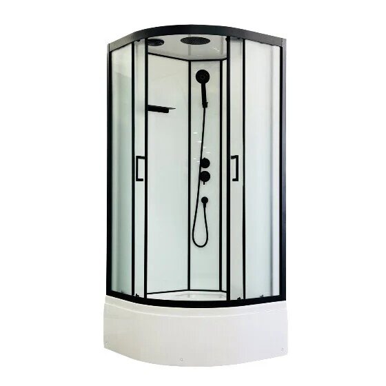Изображение товара Душевая кабина Royal Bath Fato RB85CK-M-BL 85x85 см с крышей и тропическим душем