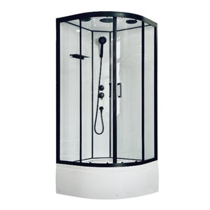 Изображение товара Душевая кабина Royal Bath Fato RB85CK-T-BL FATO, 85 x 85 см, стекло прозрачное, профиль черный