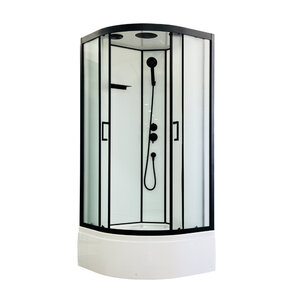 Изображение товара Душевая кабина Royal Bath Fato RB90CK-M-BL FATO, 90 x 90 см, стекло рифленое, профиль черный