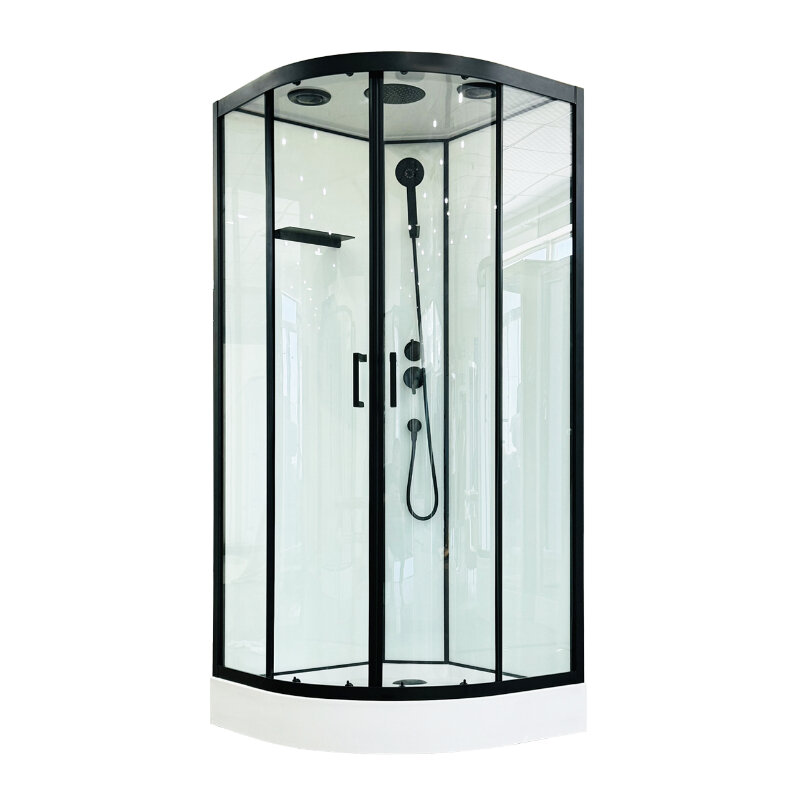 Изображение товара Душевая кабина Royal Bath Fato RB90HK-T-BL 90x90 см с крышей и тропическим душем