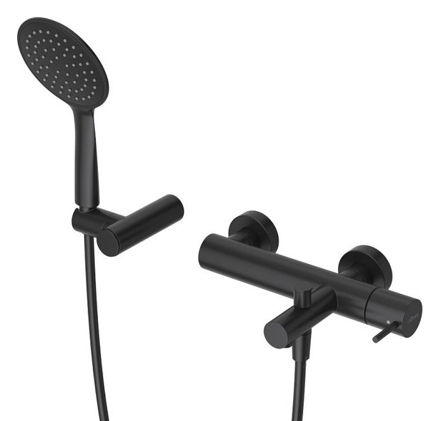 Изображение товара Смеситель для ванны и душа Cezares Leaf-VD-L-NOP черный матовый Итальянский стиль