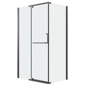 Изображение товара Душевой уголок Grossman Pragma 120.K33.03.1290.21.02, 120 х 90 см, стекло шиншилла, профиль черный матовый