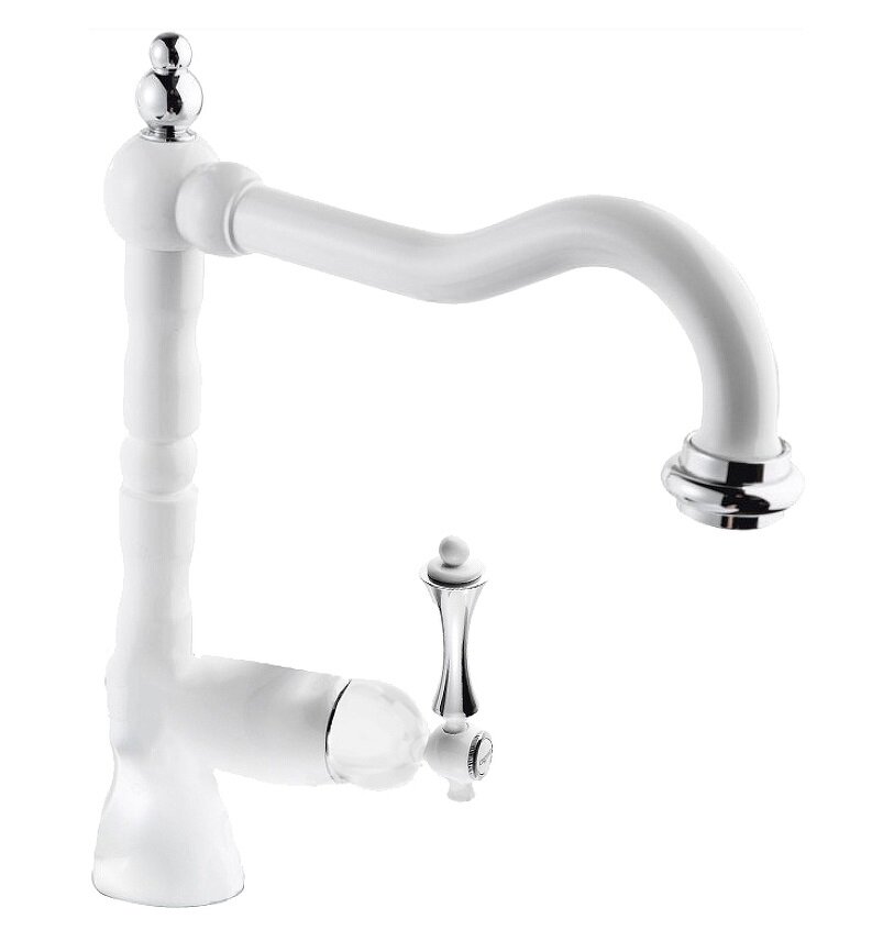 Изображение товара Смеситель для раковины Cezares Margot-LSM2-BIO, с донным клапаном, белый матовый