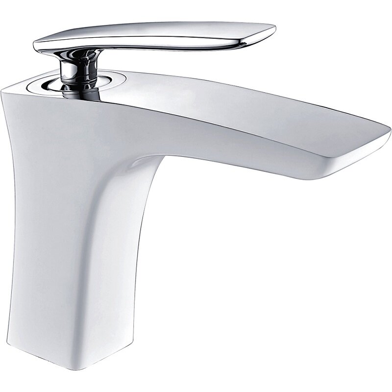 Изображение товара Смеситель для раковины Rose R2701F с однорычажным управлением, белый/хром