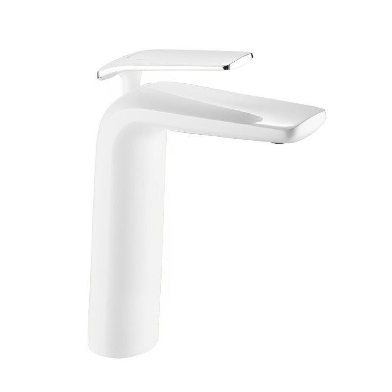 Изображение товара Смеситель для раковины Rose R3911F белый/хром с однорычажным управлением