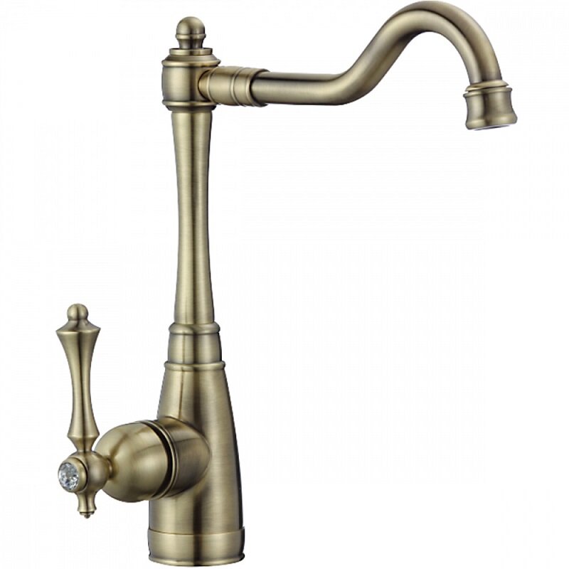 Изображение товара Смеситель для раковины Rose R0113Q бронза с вращающимся изливом и экономией воды