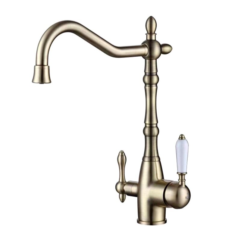 Изображение товара Смеситель для кухонной мойки Rose R158Q, с подключением к фильтру, бронза