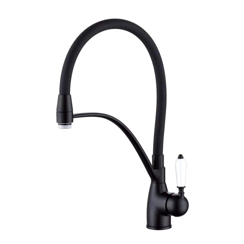 Изображение товара Смеситель Rose R153H с гибким изливом, черный