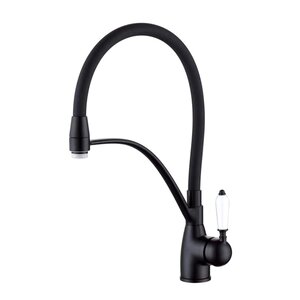 Изображение товара Смеситель для кухонной мойки Rose R153H, с гибким изливом, черный