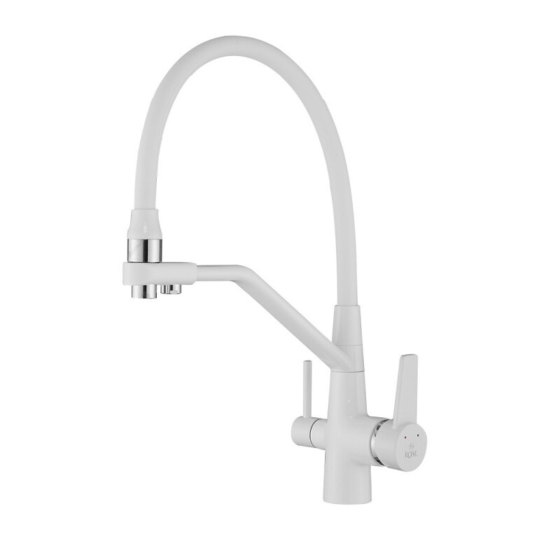 Изображение товара Смеситель для кухонной мойки Rose R558C с подключением к фильтру, белый