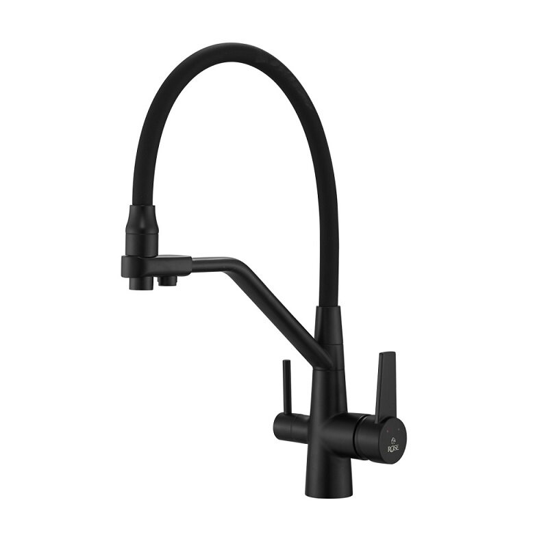Изображение товара Смеситель Rose R558H для кухонной мойки с подключением к фильтру, черный