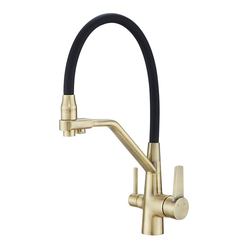 Изображение товара Смеситель для кухонной мойки Rose R558Q, с подключением к фильтру, бронза