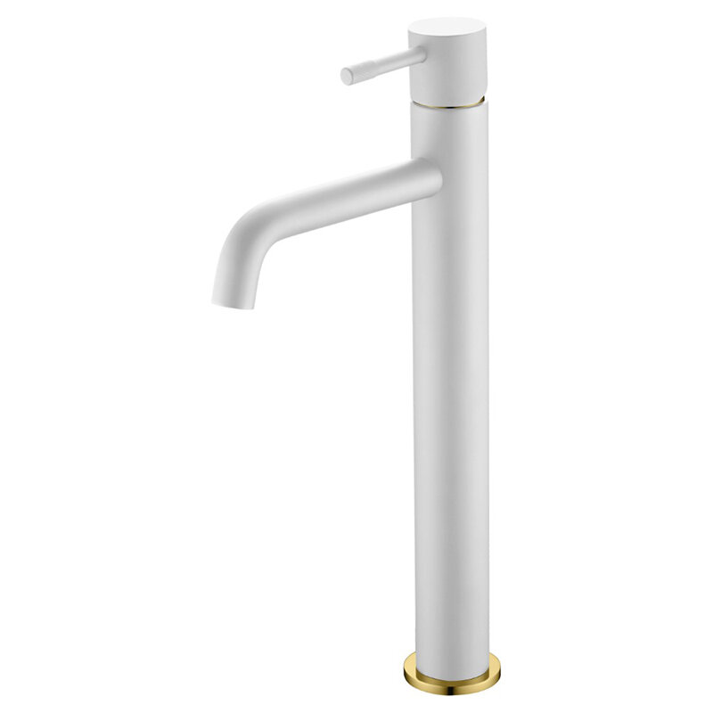 Изображение товара Смеситель для раковины высокий Boheme Uno белый золото 462-WG