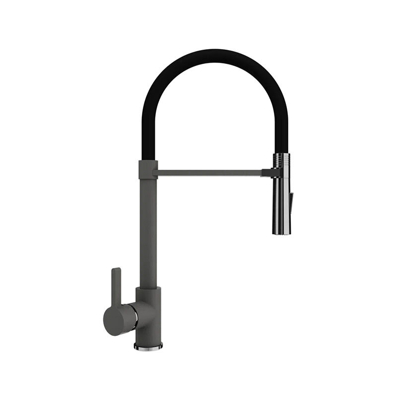 Изображение товара Смеситель для кухонной мойки Ulgran Quartz UQ-024-09 асфальт с поворотным изливом