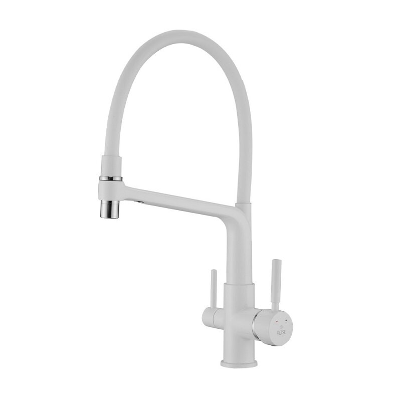 Изображение товара Смеситель для кухонной мойки Rose R658C с фильтром и поворотным изливом белый