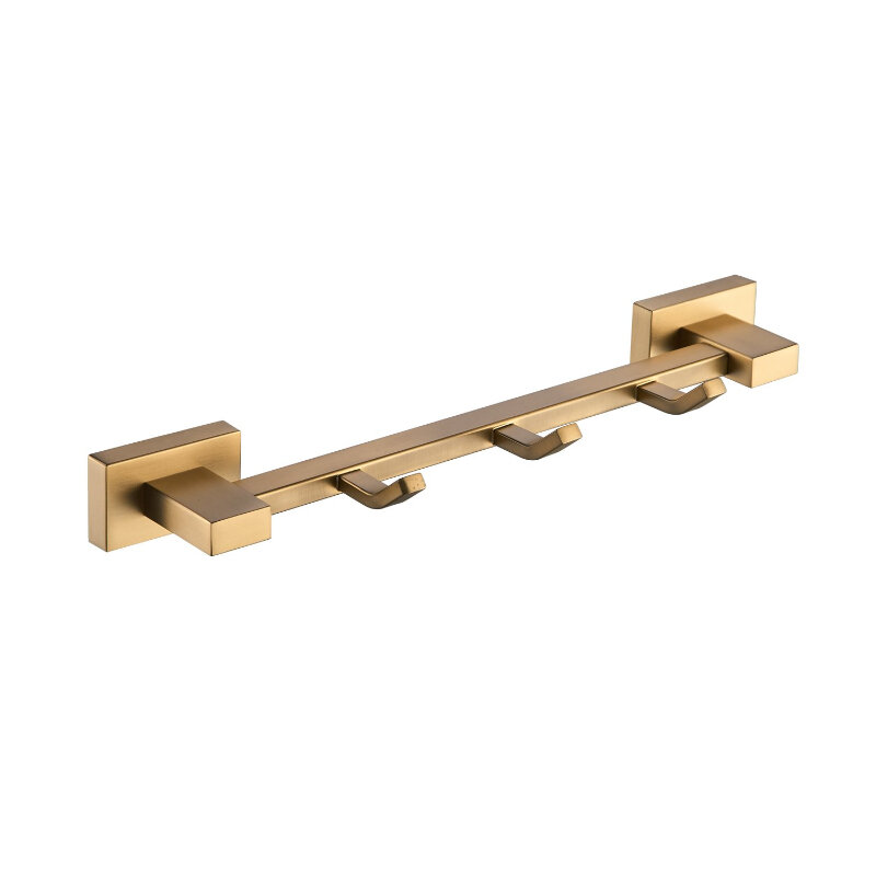 Изображение товара Планка на 3 крючка Shevanik SG5631G, настенная латунь, современный стиль