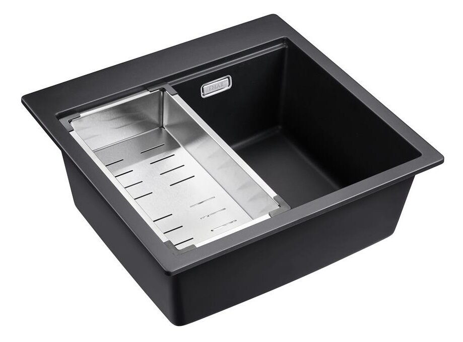 Изображение товара Мойка кухонная Emar Quartz EMQ-1520.Q 52 см Морион Искусственный камень