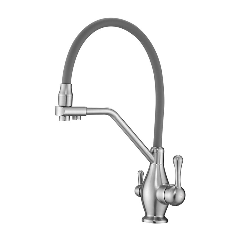 Изображение товара Смеситель для кухонной мойки Rose R858L с подключением к фильтру, сатин