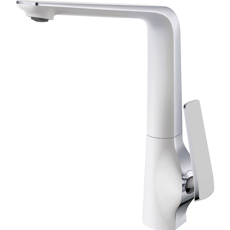 Изображение товара Смеситель для кухонной мойки Rose R1313F белый хром монтаж на одну отверстие