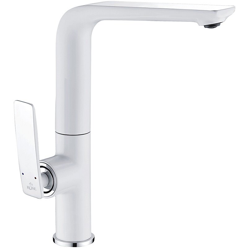 Изображение товара Смеситель для кухонной мойки Rose R2713F белый хром изготовление из латуни