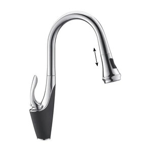 Изображение товара Смеситель для кухонной мойки Rose R123H, черный/хром