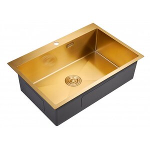 Изображение товара Мойка кухонная Milacio Denia 750, MC.77508, 75 см, нержавеющая сталь, цвет золото матовое