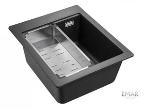 Изображение товара Кухонная мойка Emar Quartz EMQ-1420.Q Оникс, 42 см, искусственный камень