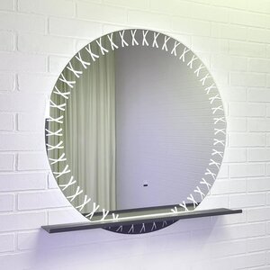 Изображение товара Зеркало Comforty Арзамас-80, 00-00014152, настенное с LED-подсветкой и полкой