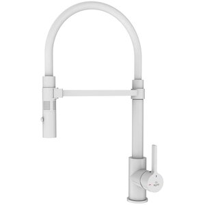 Изображение товара Смеситель для кухонной мойки Rose R133C, с гибким изливом, белый