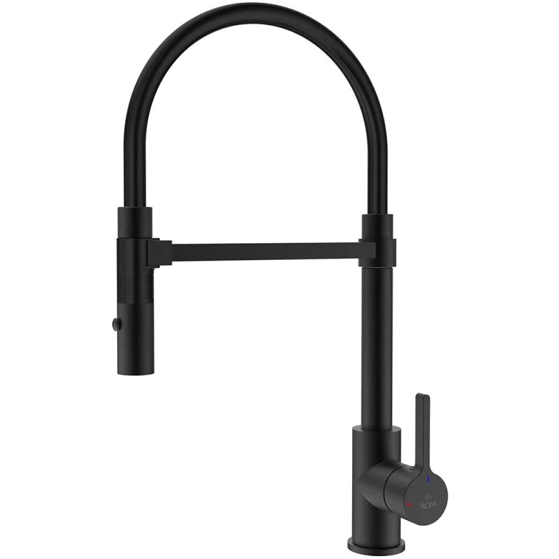 Изображение товара Смеситель для кухонной мойки Rose R133H с гибким изливом черный