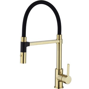 Изображение товара Смеситель для кухонной мойки Rose R133E, с гибким изливом, золото