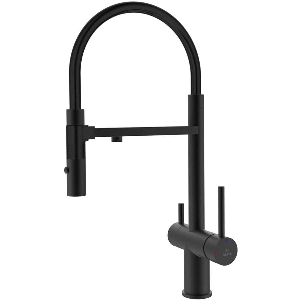 Изображение товара Смеситель для кухонной мойки Rose R958H, с подключением к фильтру, черный