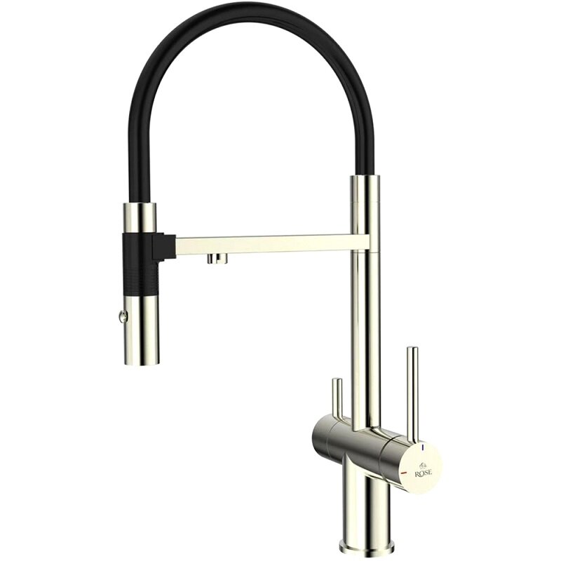 Изображение товара Смеситель для кухонной мойки Rose R958L с подключением к фильтру, сатин Изображение товара Смеситель для кухонной мойки Rose R958L с подключением к фильтру, сатин