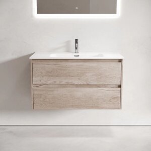 Изображение товара Тумба под раковину Sancos Libra LB90EG, 90 см, подвесная, цвет дуб галифакс натуральный