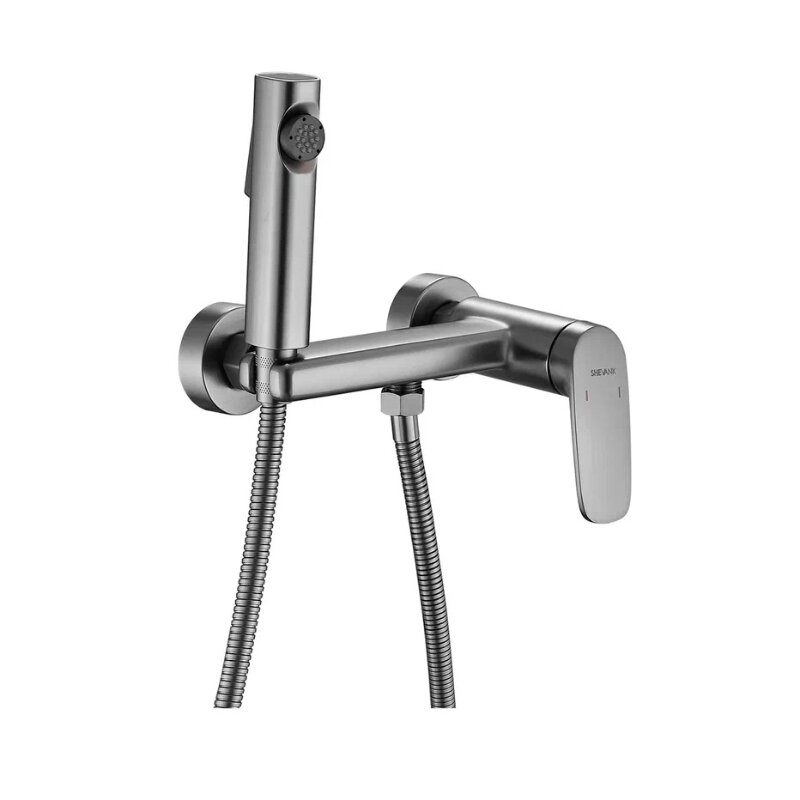 Изображение товара Гигиенический душ Shevanik S8505T-1 с рычажным управлением и вороненой сталью