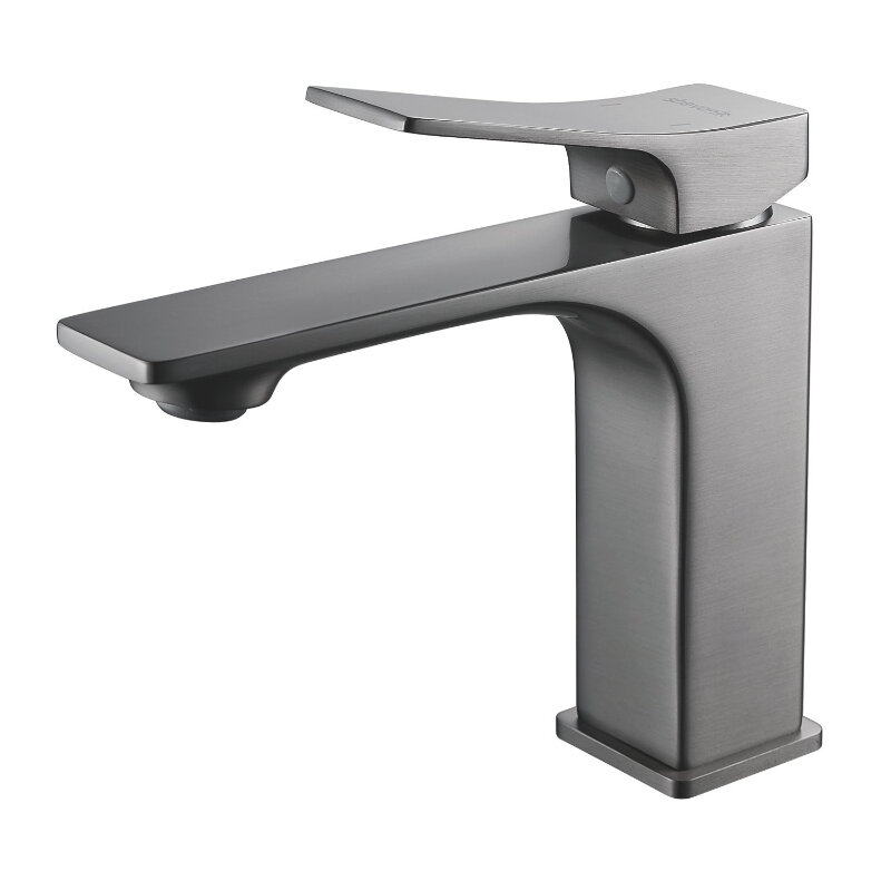 Изображение товара Смеситель для раковины Shevanik S6101T вороненая сталь gunmetal 17.7 см