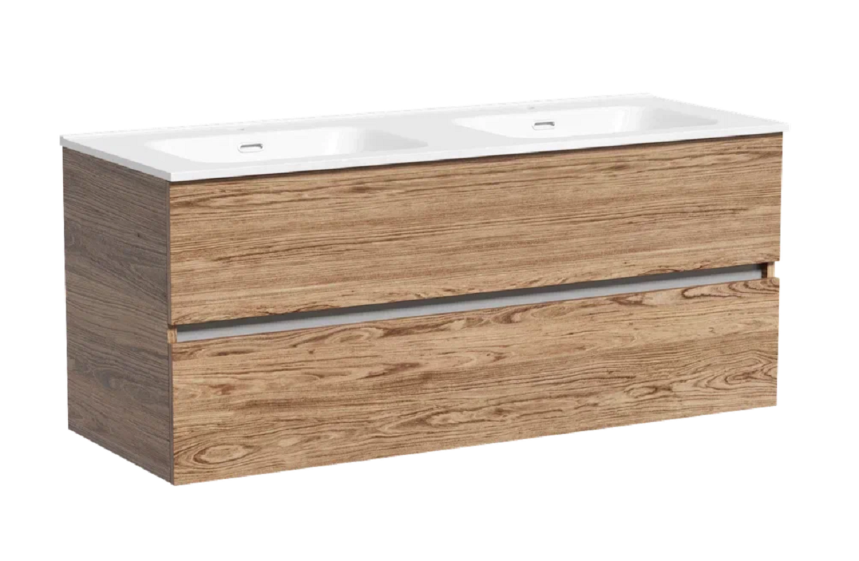 Изображение товара Тумба под сдвоенную раковину Sancos Urban UR120-2ECH, 120 см, подвесная, цвет дуб чарльстон