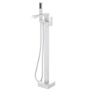 Изображение товара Смеситель для ванны и душа D&K Bayern.Liszt DA1516008 , напольный, с душевым гарнитуром, белый матовый