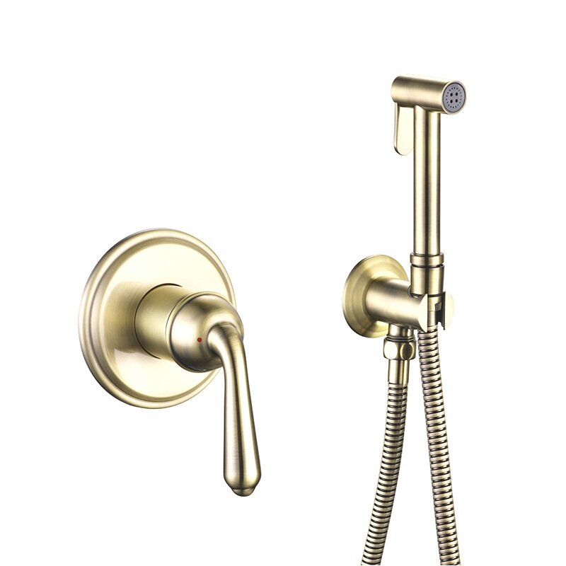 Изображение товара Гигиенический душ Rose R0205E со смесителем золото для ванной комнаты