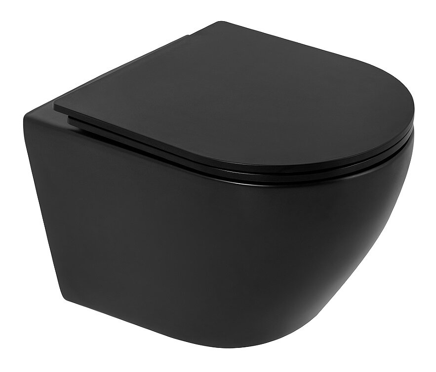 Изображение товара Подвесной унитаз BelBagno Colorato BB062CHR-MB/BB062SC-MB, сиденье микролифт, безободковый, черный матовый Изображение товара Подвесной унитаз BelBagno Colorato BB062CHR-MB/BB062SC-MB, сиденье микролифт, безободковый, черный матовый