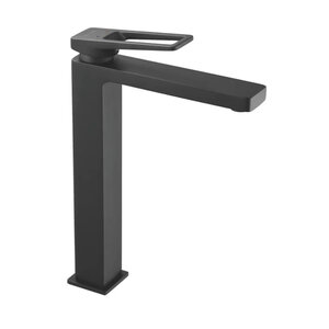 Изображение товара Смеситель для раковины Shevanik S6811H черный матовый, однорычажный, фиксированный излив