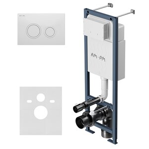 Изображение товара Инсталляция для подвесного унитаза с клавишей Am.Pm ErgoFit I012711.0101, цвет клавиши белый глянцевый