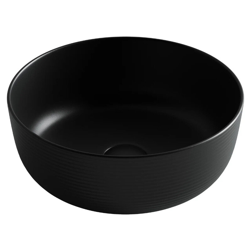 Изображение товара Раковина Ceramicanova Element CN6073MB, диаметр 35.6 см, черный матовый фарфор, накладная