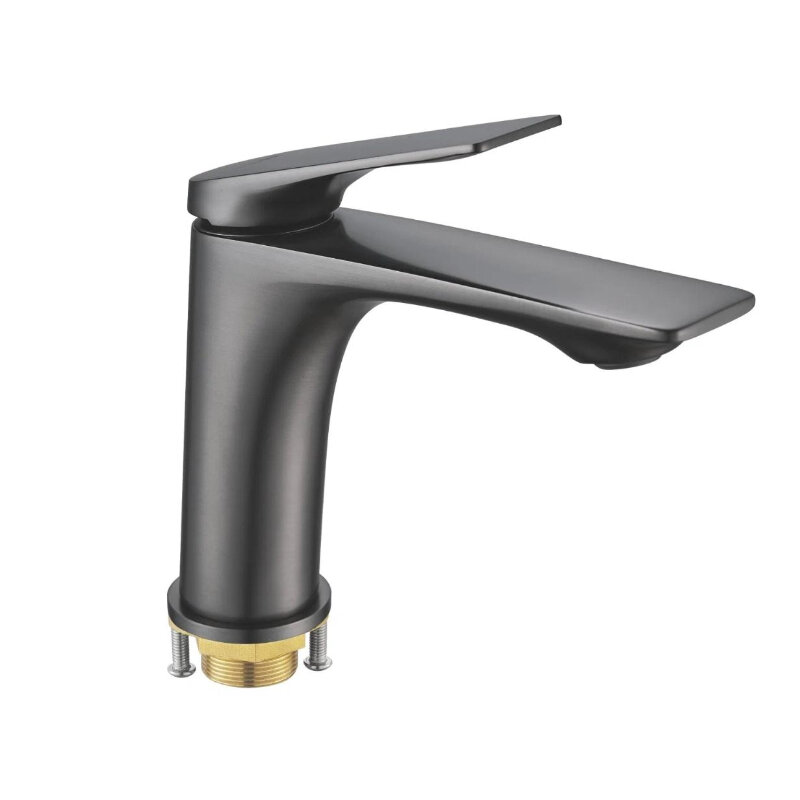 Изображение товара Смеситель для раковины Shevanik S9101T вороненая сталь gunmetal 17.8 см