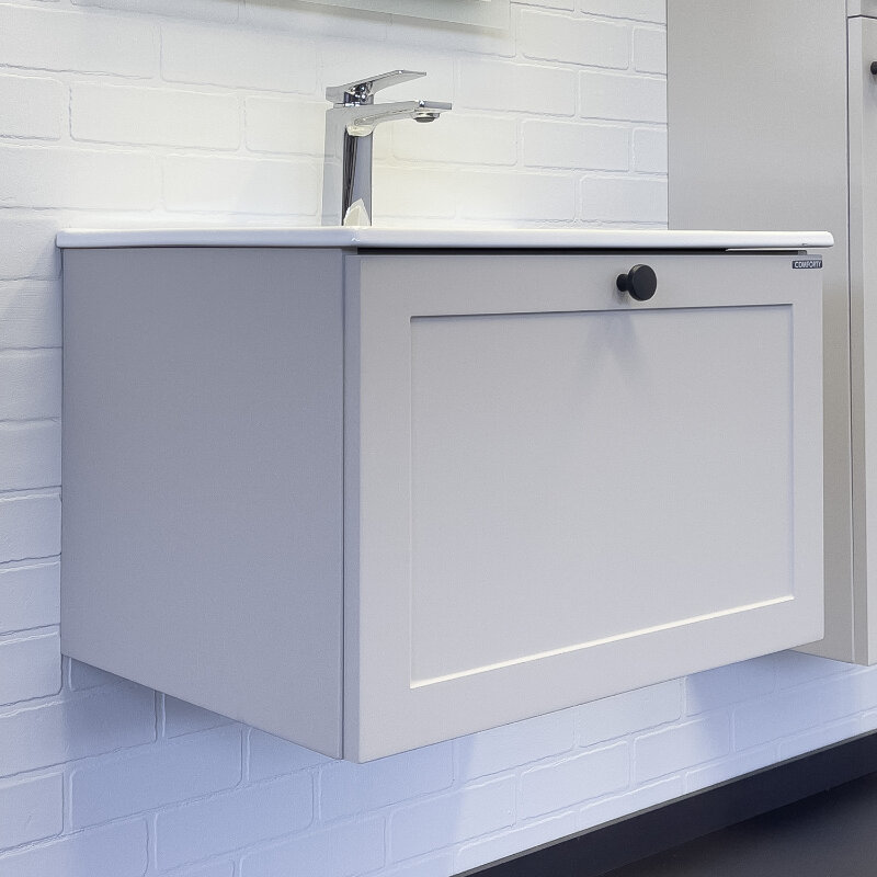 Изображение товара Тумба с раковиной Comforty Ереван 60 см серый шёлк