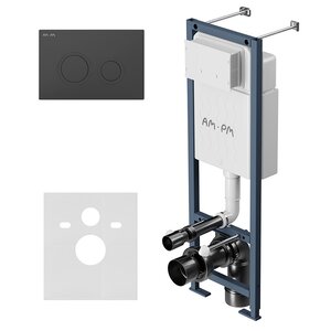 Изображение товара Инсталляция для подвесного унитаза с клавишей Am.Pm ErgoFit I012711.0138, цвет клавиши черный матовый